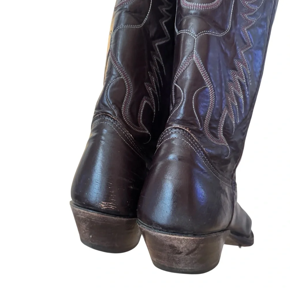 Nocona Jackpot‎ Vintage Style Brown Leather Cowboy Western Boots Size 9
